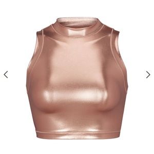Skims Metallic Swim Mock Neck Tank